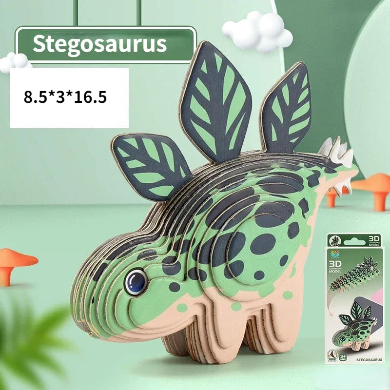 3D Dinosaur Puzzle Paper Animal Model Educational Toy