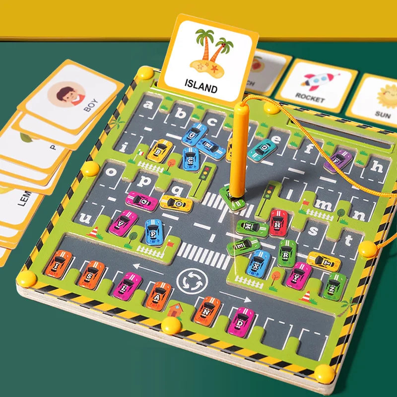 Magnetic Alphabet Maze Wooden Letter Puzzle for Kids