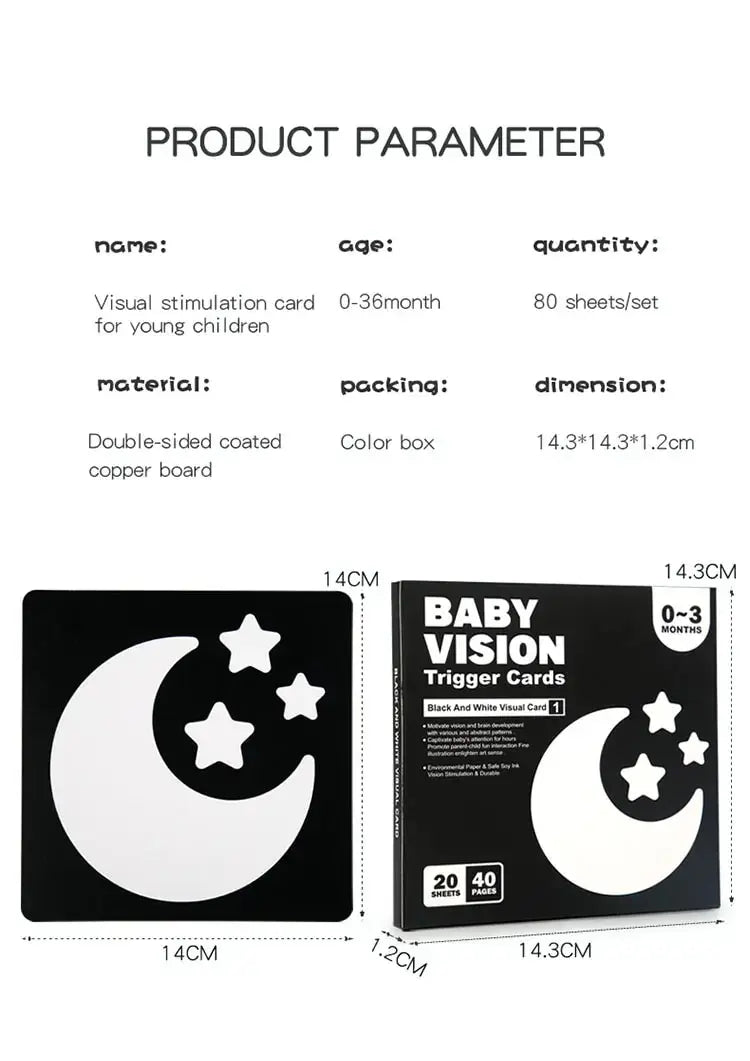 Baby High Contrast Flash Cards Visual Learning Cards
