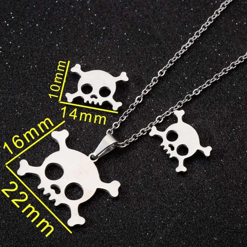 Skull Stud Earrings – Stainless Steel Gothic Earrings for Women