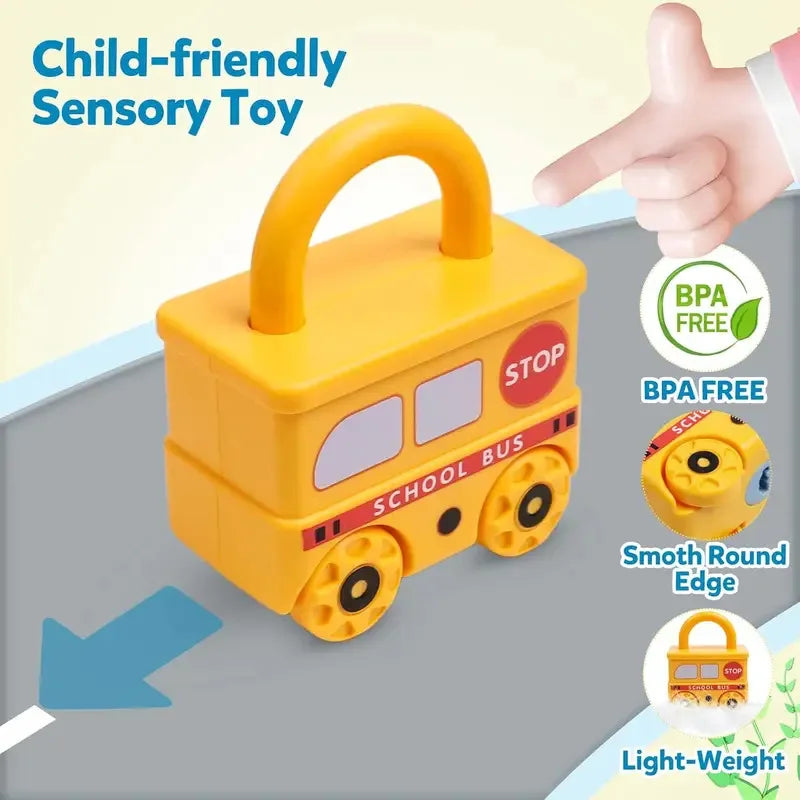 Educational Puzzle Toy Car Shaped Matching Lock Game for Kids