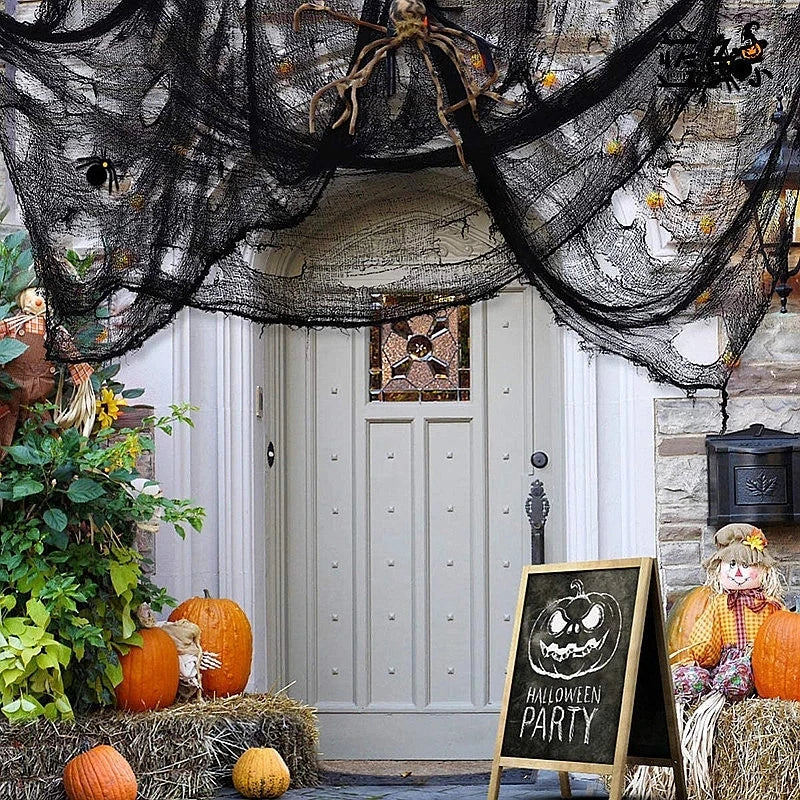 Halloween Spider Web Decoration – Black Gauze Artificial Web