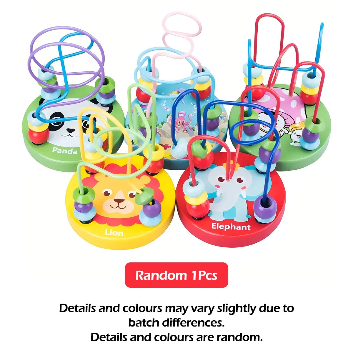 Wooden Bead Maze, Colorful Roller Coaster Toy for Preschool Kids