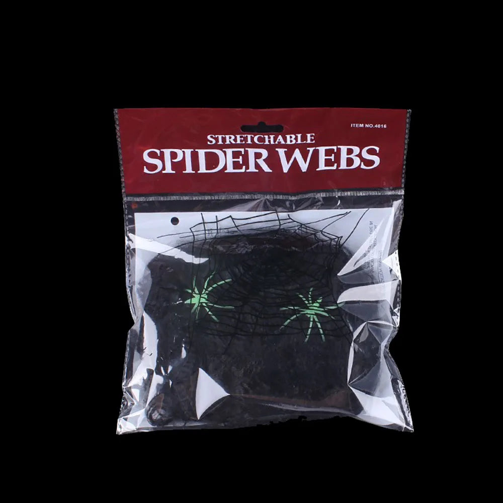 Halloween Spider Web Decoration – Stretchy Cobweb with Spider