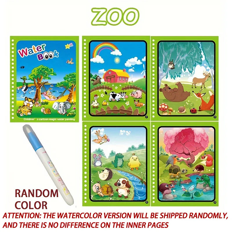 Reusable Water Coloring Book – Magic Drawing Book for Kids