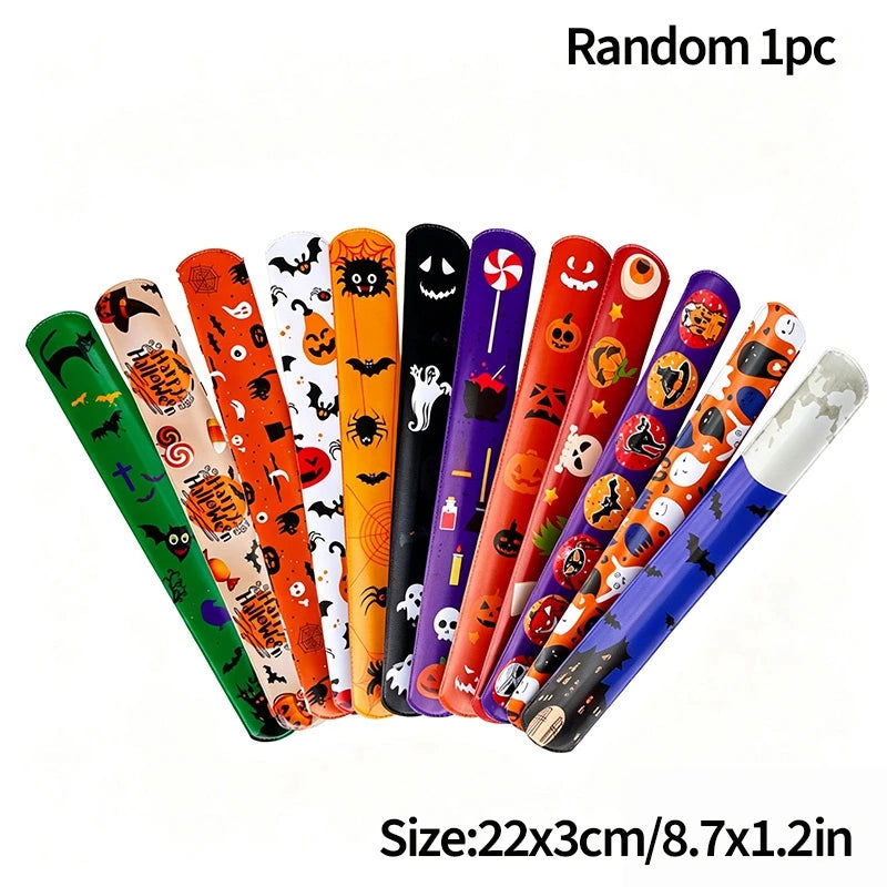 Halloween Snap Wristband Pumpkin Snap Bracelet for Parties