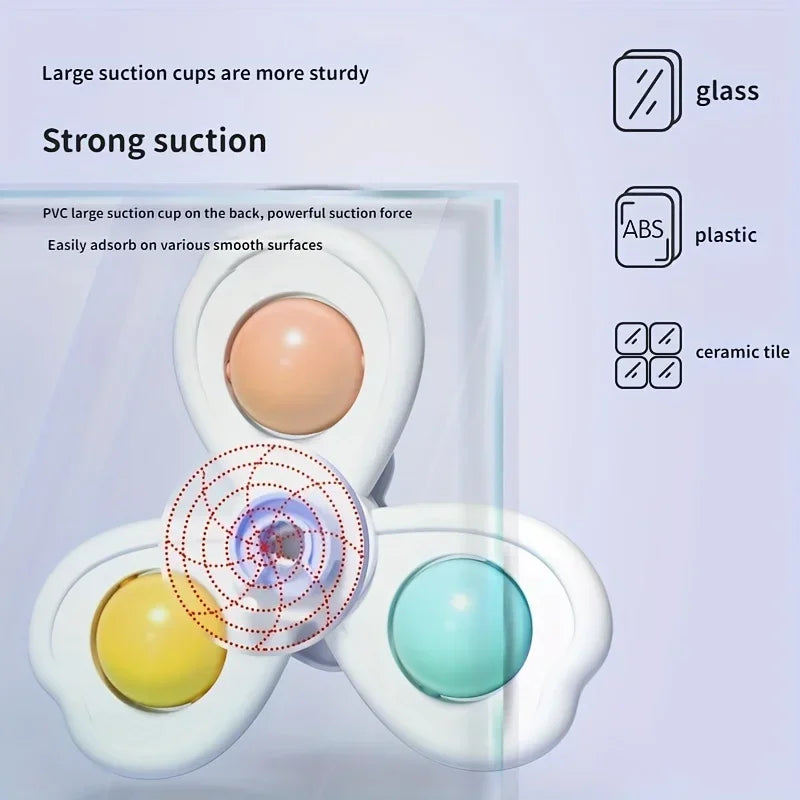 Baby Bath Toys – 3-Piece Suction Cup Spinner Sensory Set