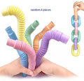 4 Pack Pop Tube Fidget Toy – Colorful Sensory Stretch Tubes