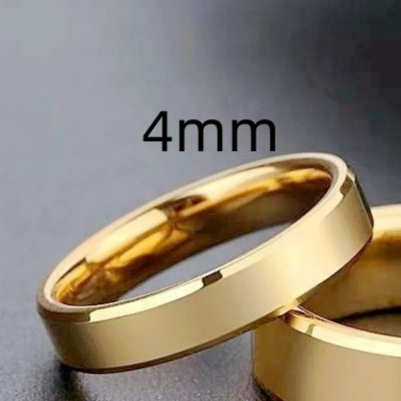 Stainless Steel Couple Rings – 4mm & 6mm Matching Bands