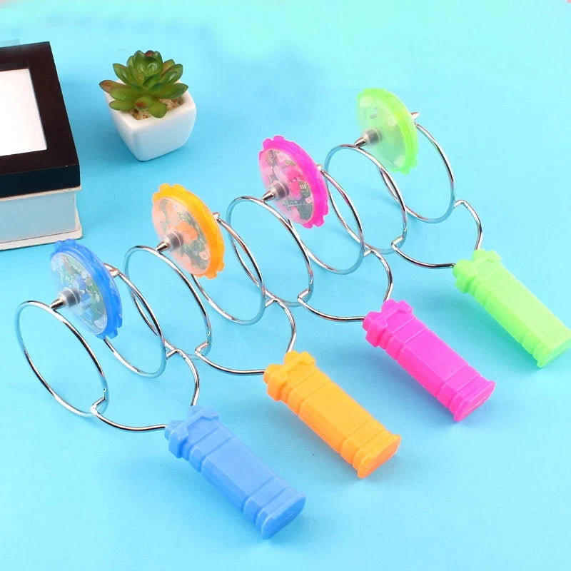 Magnetic Spinning Top Toy – LED Hand Crank Gyroscope Fidget