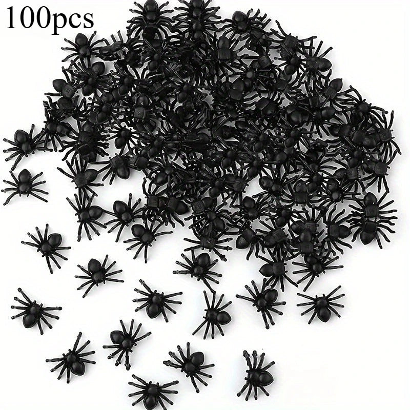 Halloween Spider Decorations – Realistic Mini Plastic Spiders for Parties