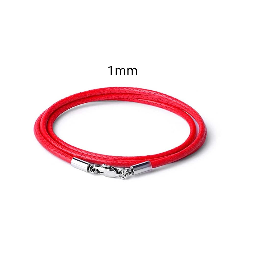 Braided Leather Necklace Cord – Waxed Rope with Clasp