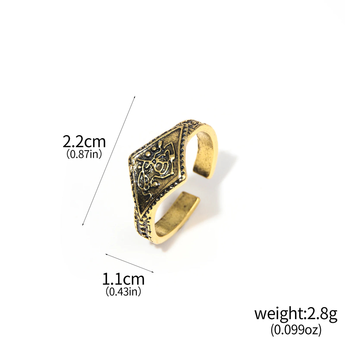 Gothic Fantasy Ring Vintage Dark Style Jewelry for Men