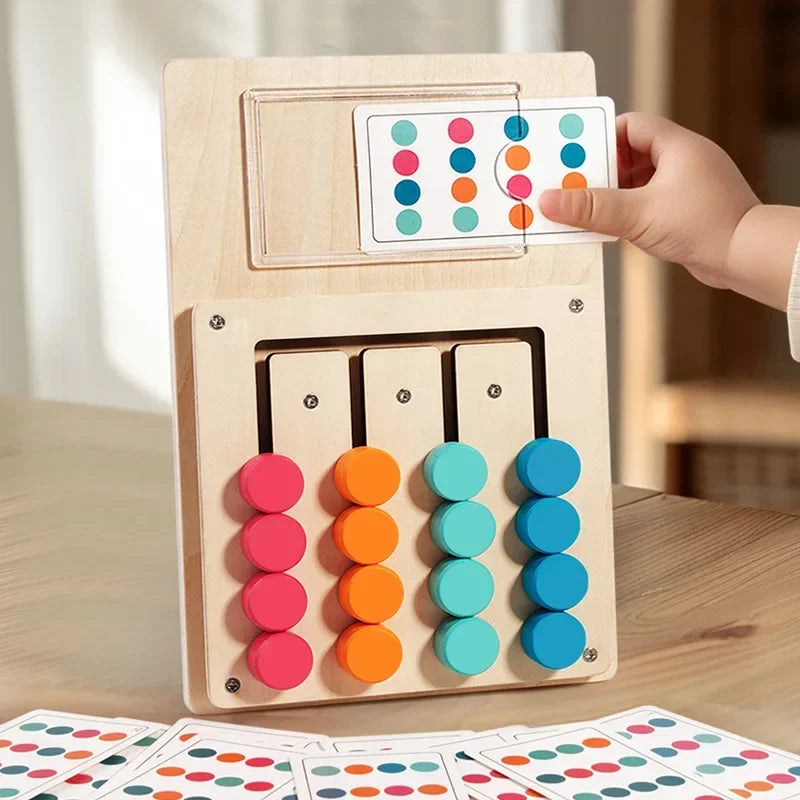 Wooden Color Sorting Game Montessori Shape Matching Toy for Kids