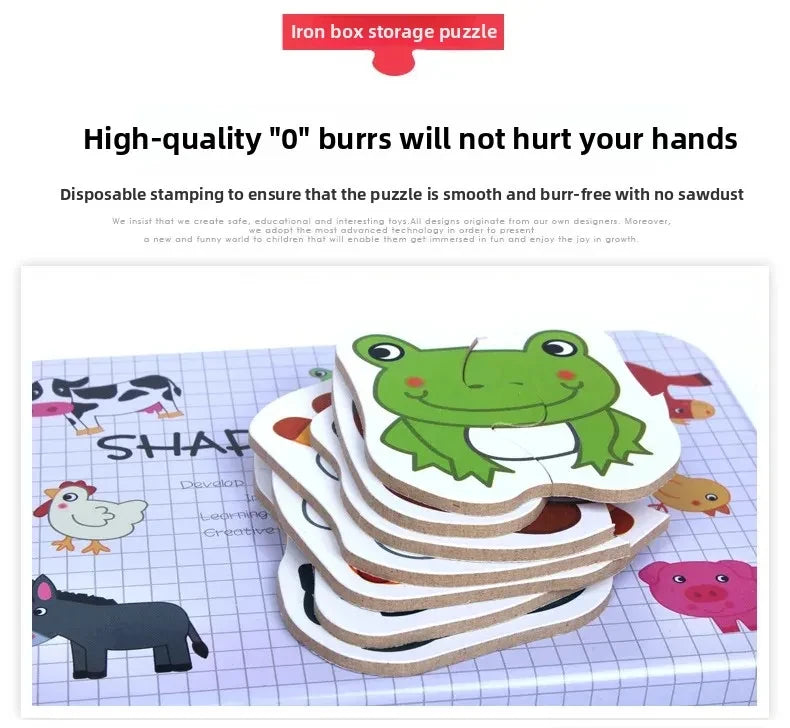 Montessori Toddler Puzzle – Wooden Animal Jigsaw Game