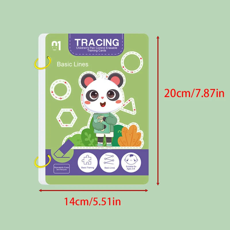 Reusable Tracing Workbook for Kids – Drawing & Writing Practice