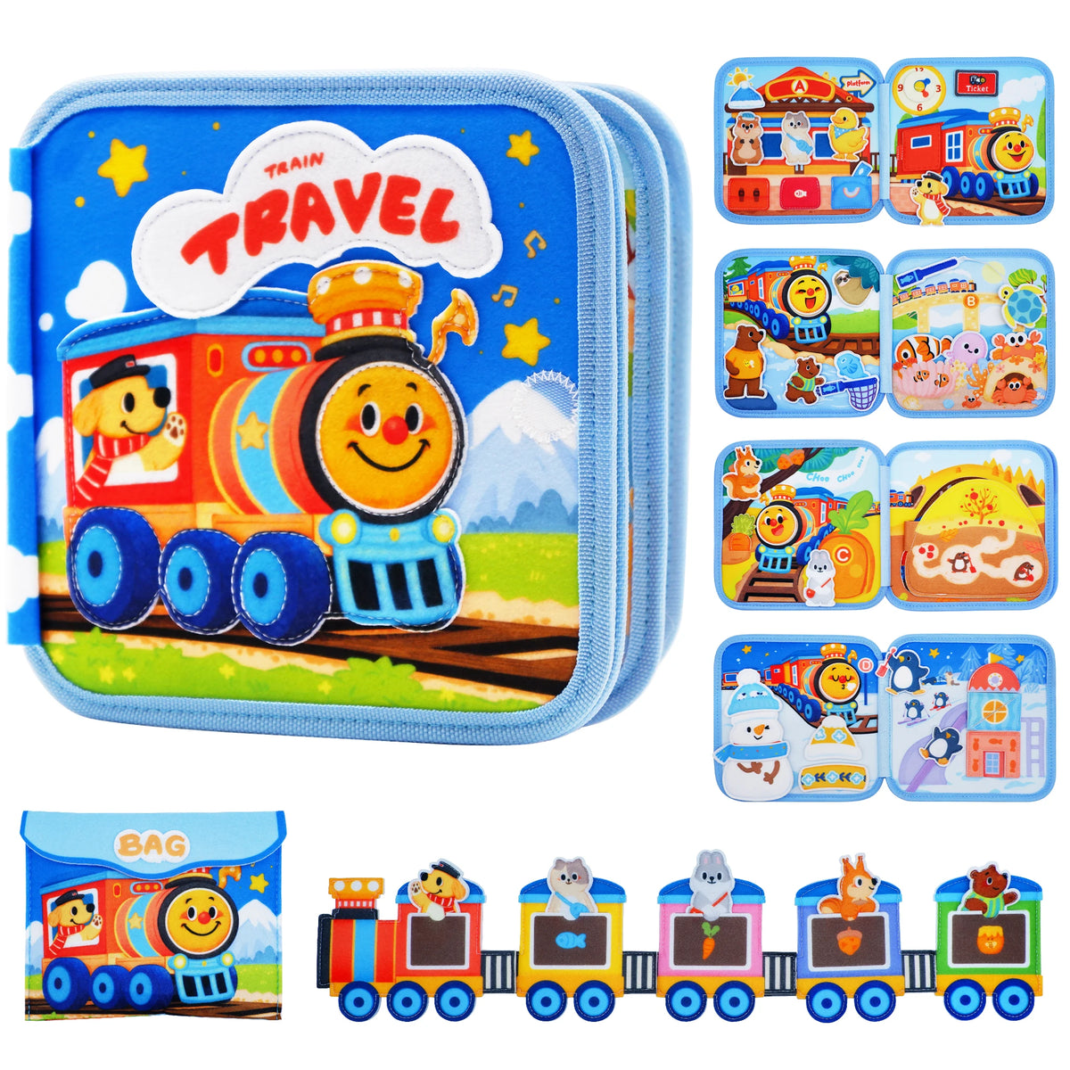 Farm Busy Book for Toddlers, Montessori Sensory & Fine Motor Toy