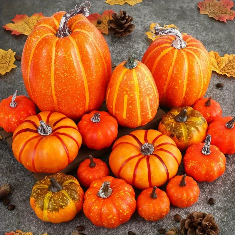 Halloween Pumpkin Decorations, Artificial Pumpkins for Fall Table Decor
