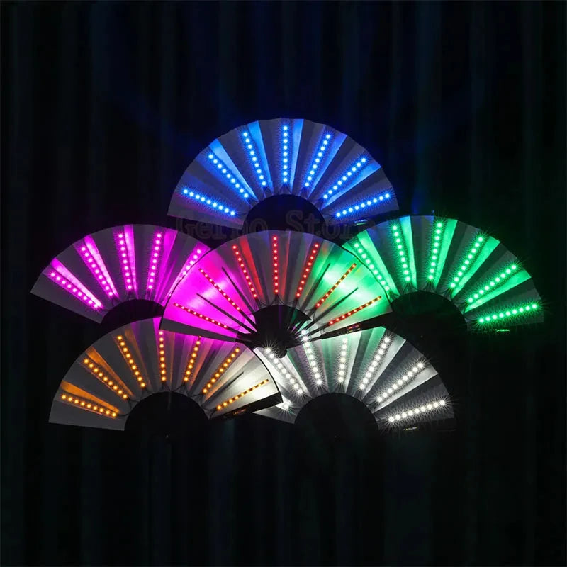 LED Folding Fan – Glow Light Up Accessory for Parties & Festivals