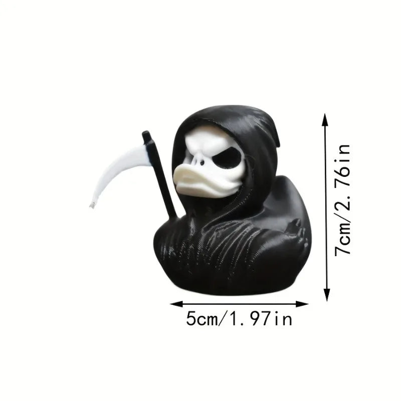Grim Reaper Duck Statue, 3D Printed Halloween Figurine