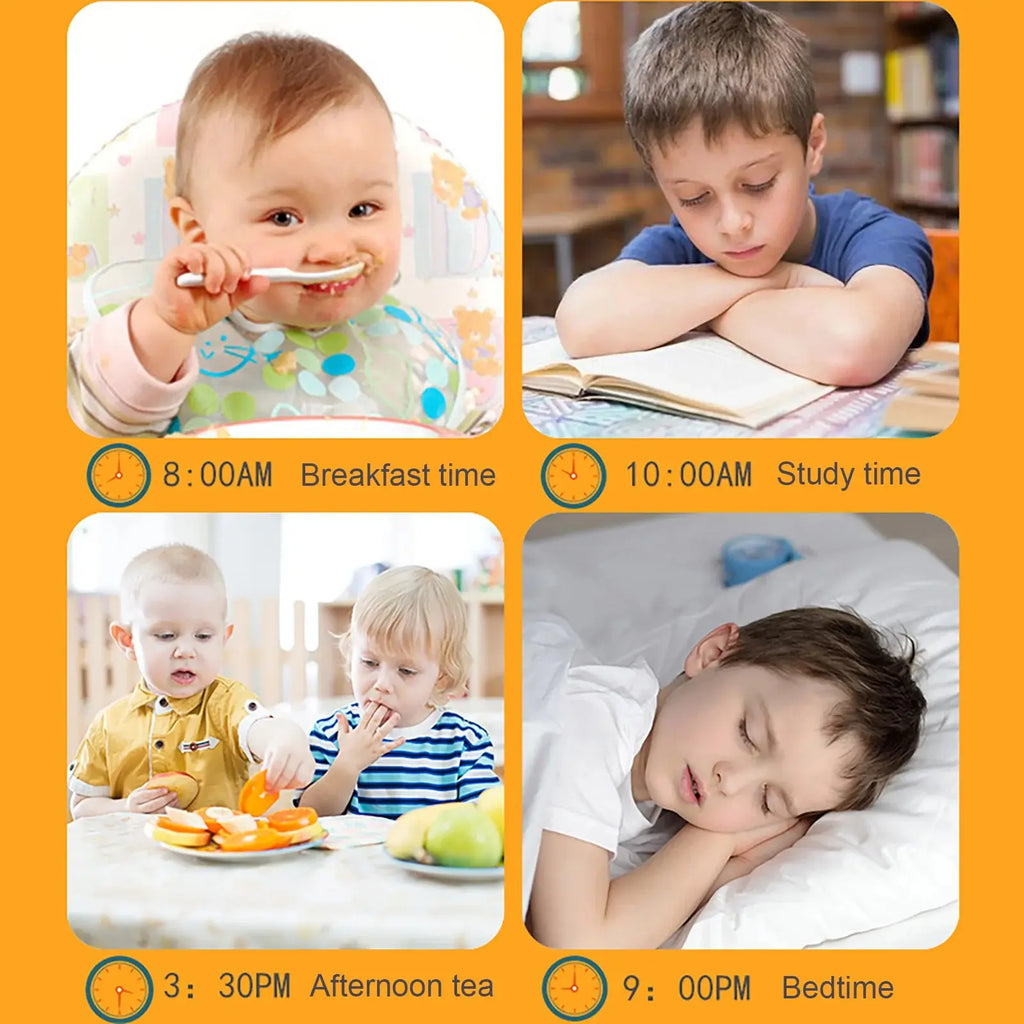 Wooden Learning Clock Montessori Time Teaching Toy for Kids