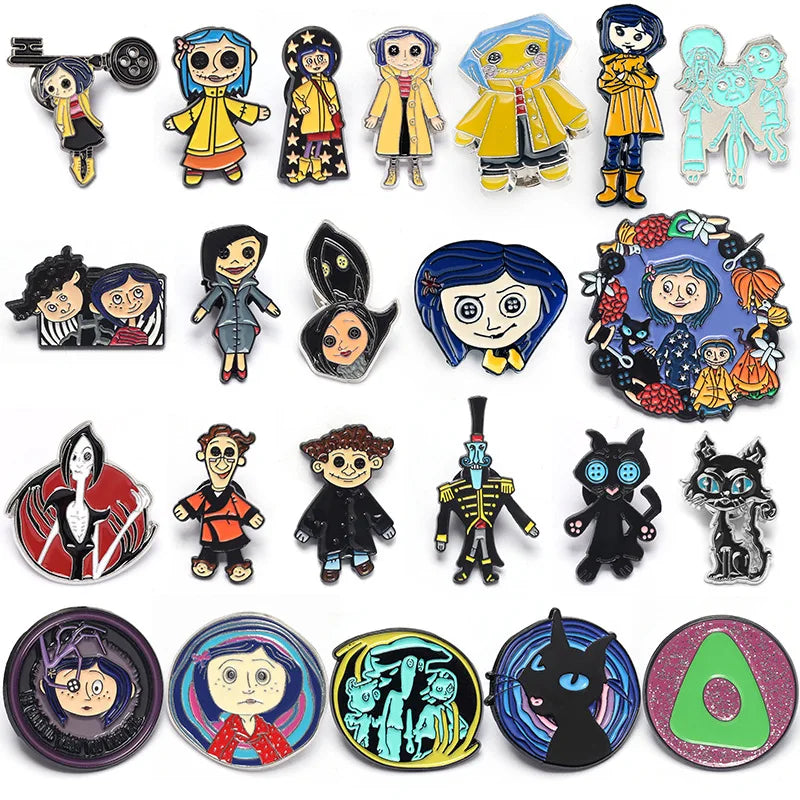 Horror Character Enamel Pin – Gothic Halloween Lapel Brooch