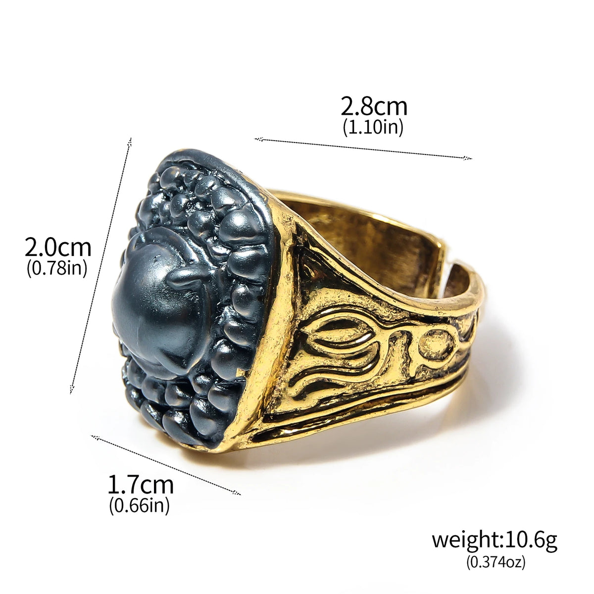 Gothic Fantasy Ring Vintage Dark Style Jewelry for Men
