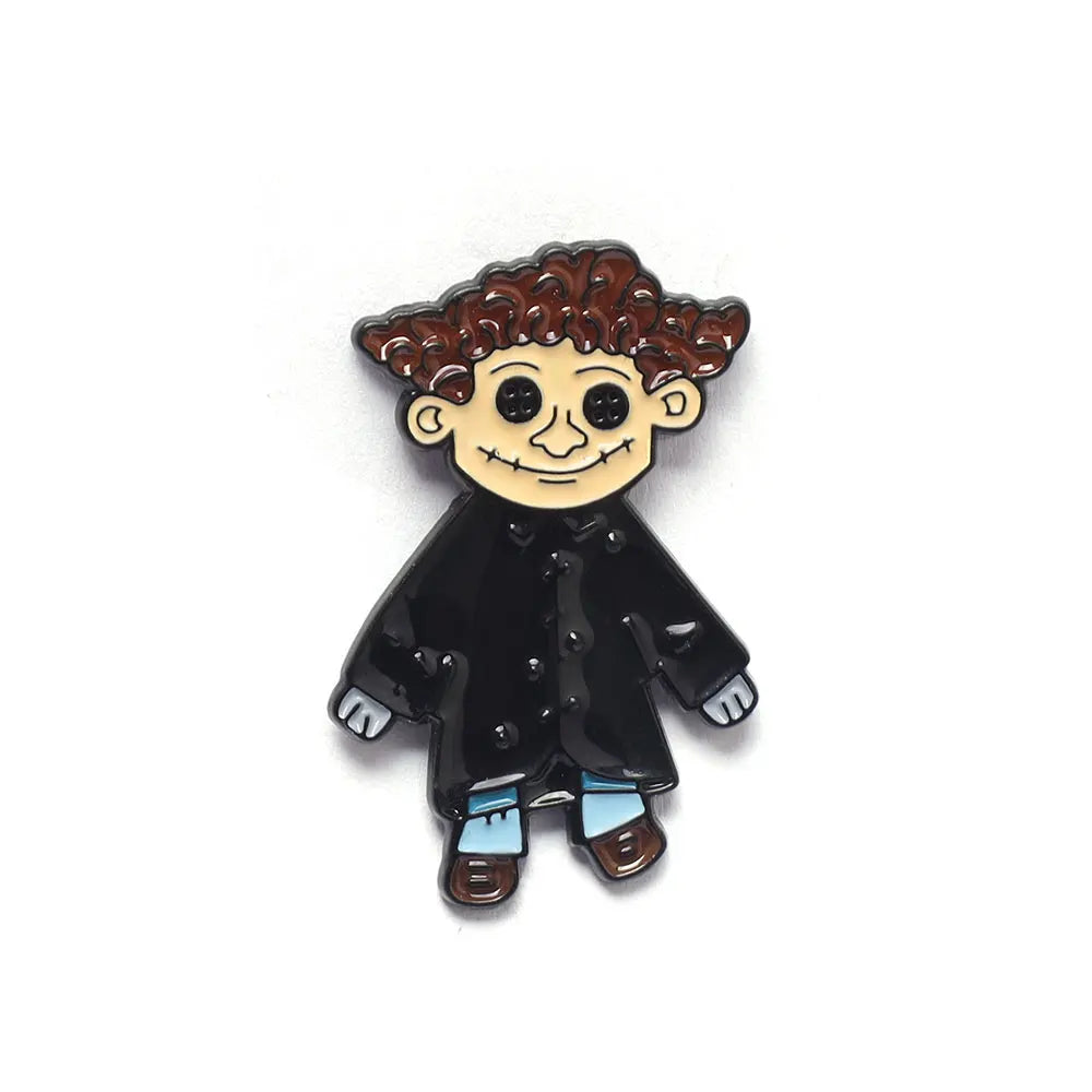 Horror Character Enamel Pin – Gothic Halloween Lapel Brooch