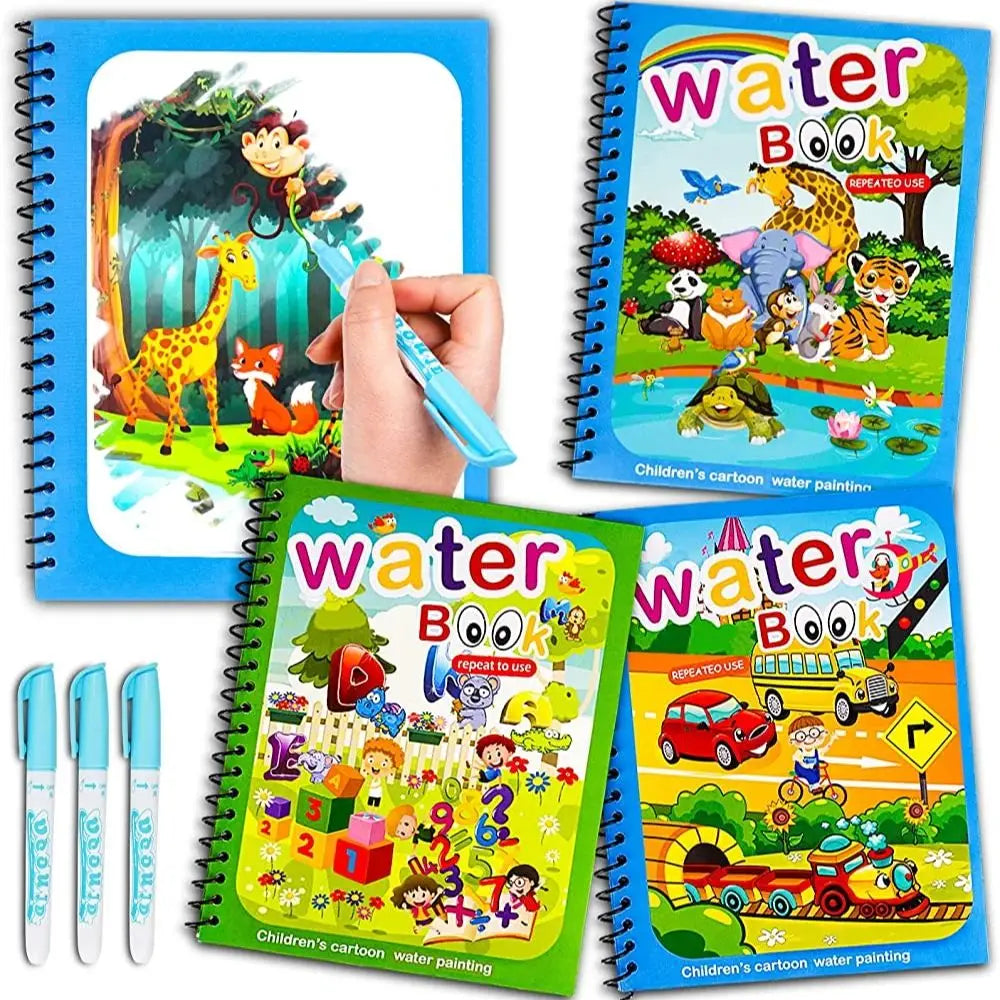 Reusable Water Coloring Book – Magic Drawing Book for Kids