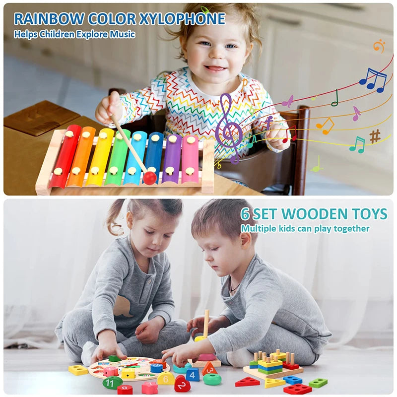 Montessori Wooden Puzzles for Kids – 3D Early Learning Toy