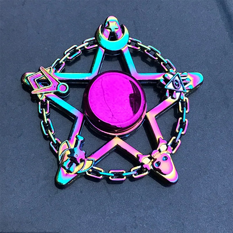 Metal Fidget Spinner Rainbow Gradient Fingertip Gyro Toy