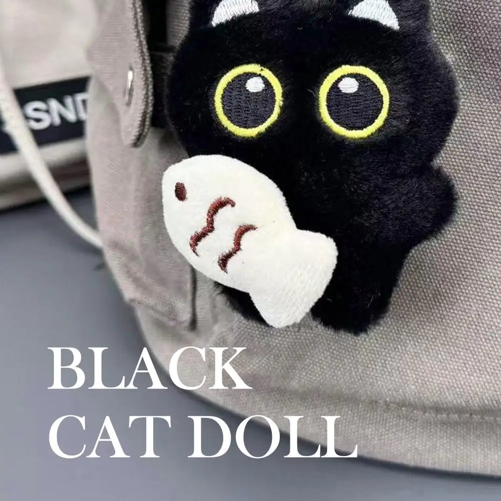 Black Cat Plush Keychain – Cute Kawaii Bag Pendant for Everyday Style