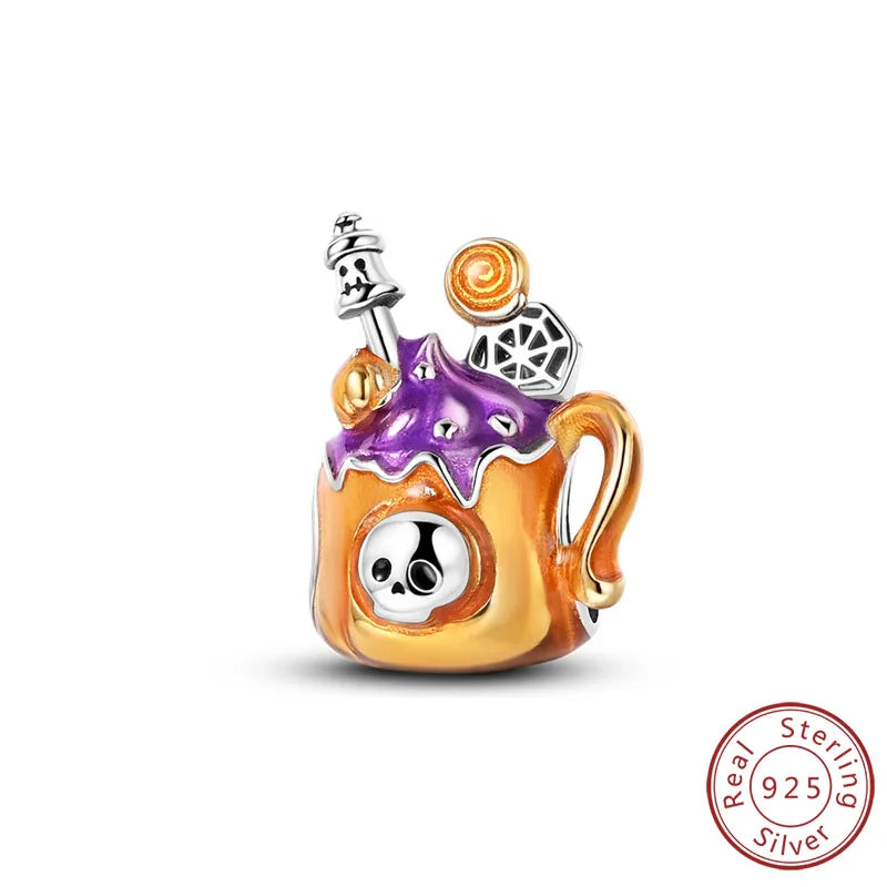 Halloween Charm Pendant Pumpkin Witch Bead Bracelet Jewelry