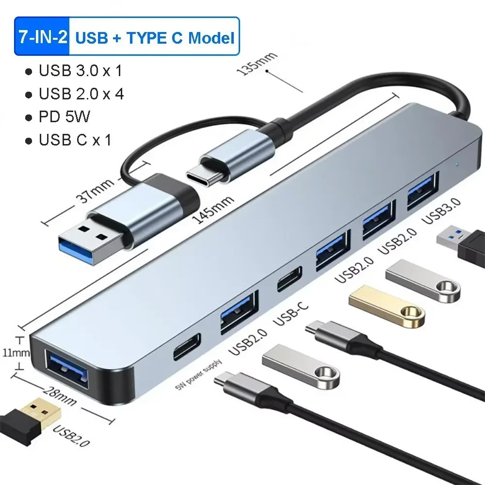 USB C Hub – 8 in 1 Type C HDMI Adapter with RJ45