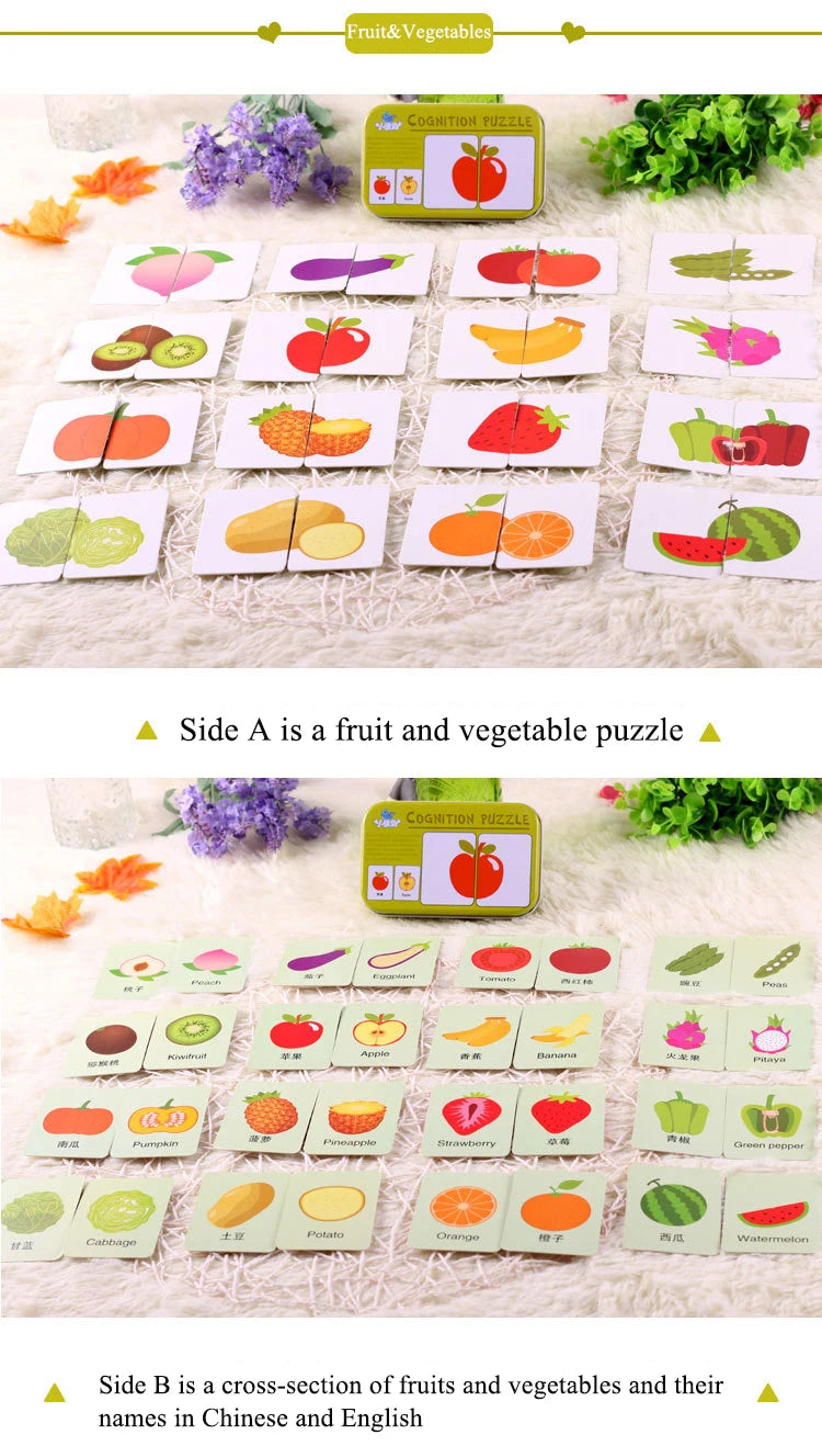 Montessori Toddler Puzzle – Wooden Animal Jigsaw Game
