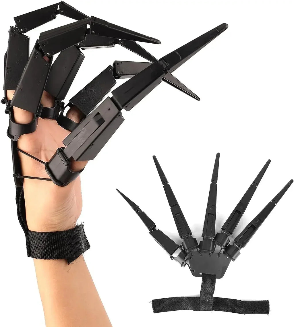 Halloween Skeleton Hand Prop, Articulated Finger Glove for Cosplay