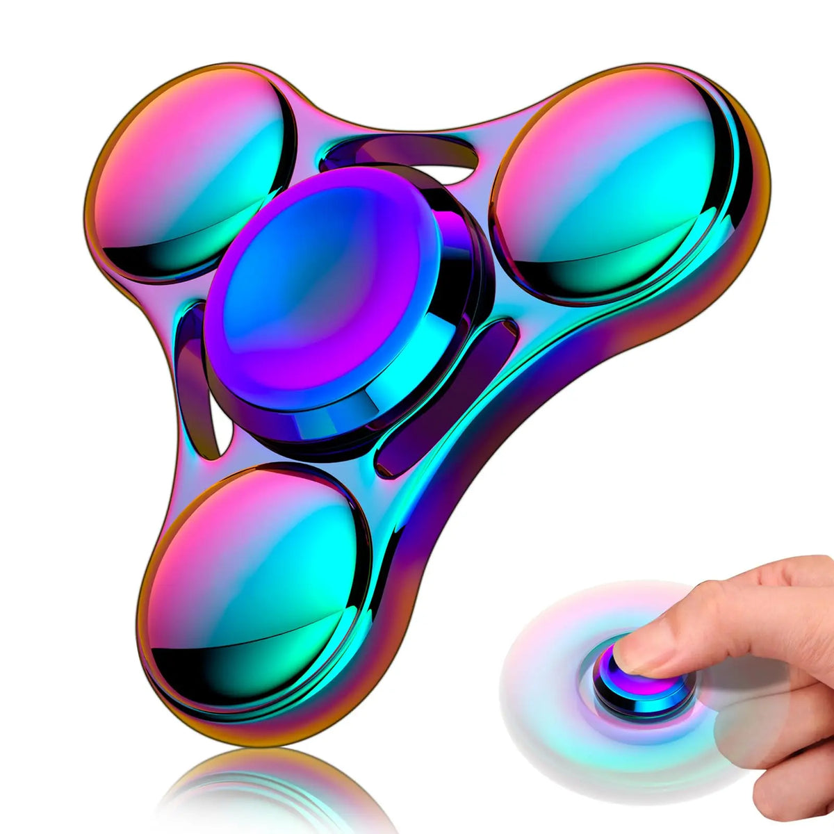 Metal Fidget Spinner Rainbow UFO Handheld Desk Toy