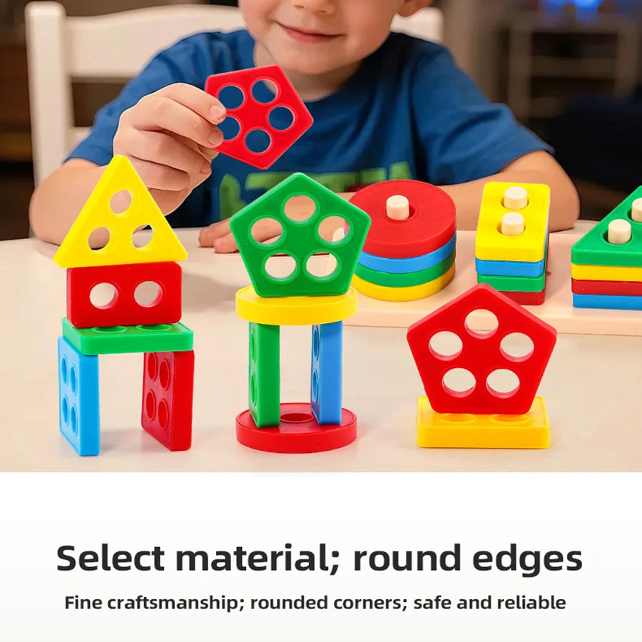 Geometric Building Blocks Set for Toddlers – Early Learning Toy