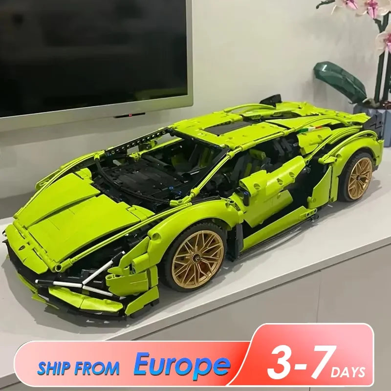 Green Sports Car Building Blocks DIY Brick Building Set