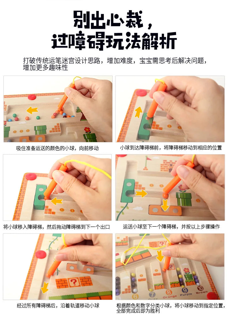 Magnetic Sorting Game – Montessori Wooden Color Puzzle Board