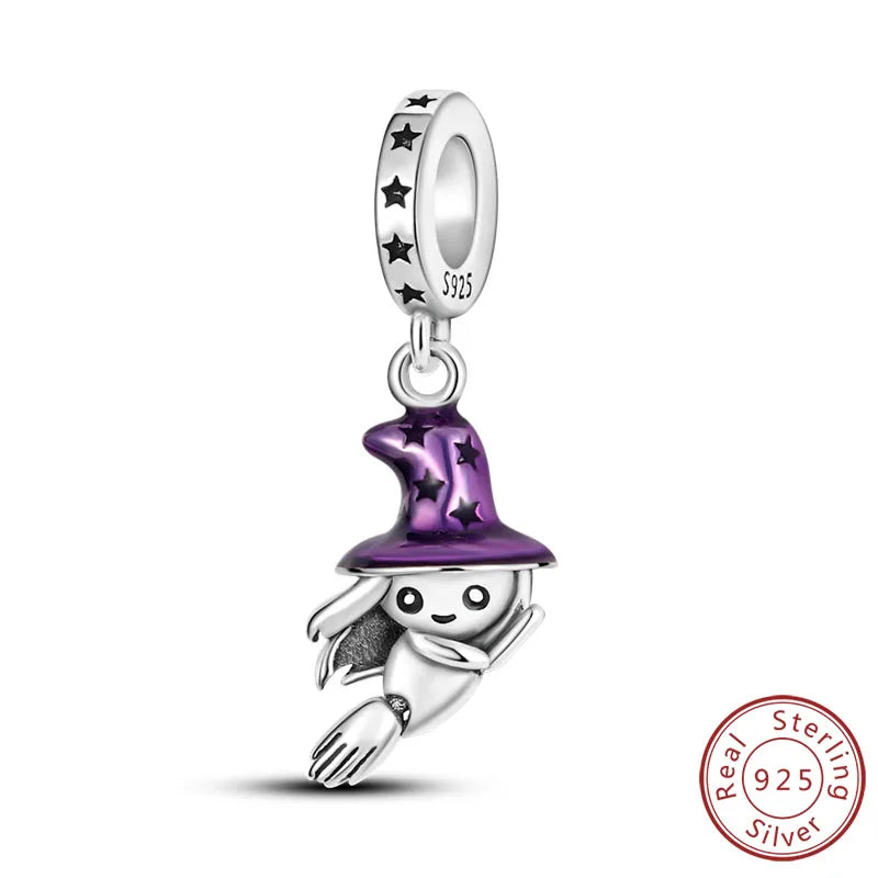 Halloween Charm Pendant Pumpkin Witch Bead Bracelet Jewelry