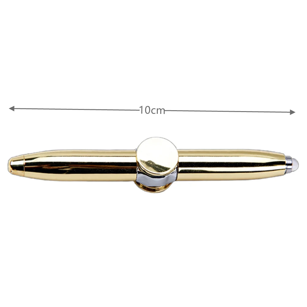 LED Fidget Spinner Pen – Metal Gyro Ballpoint Pen with Light