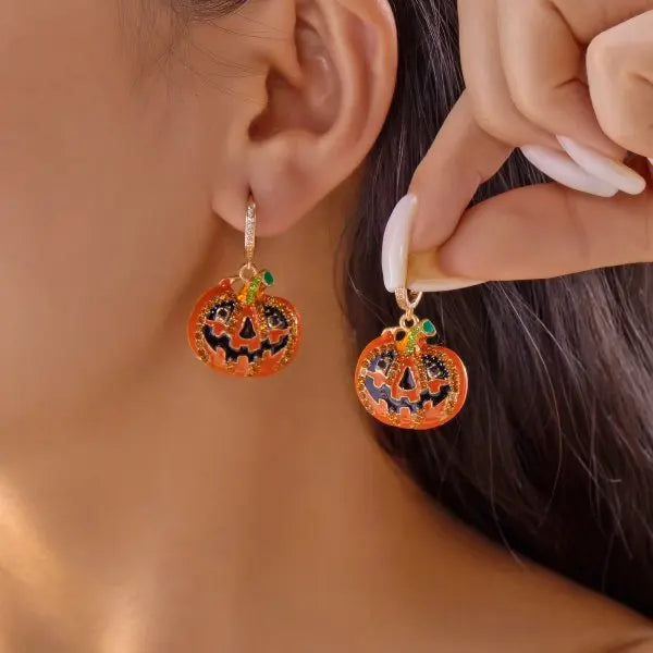 Vampire Bat Earrings Gothic Red Crystal Drop Halloween Jewelry