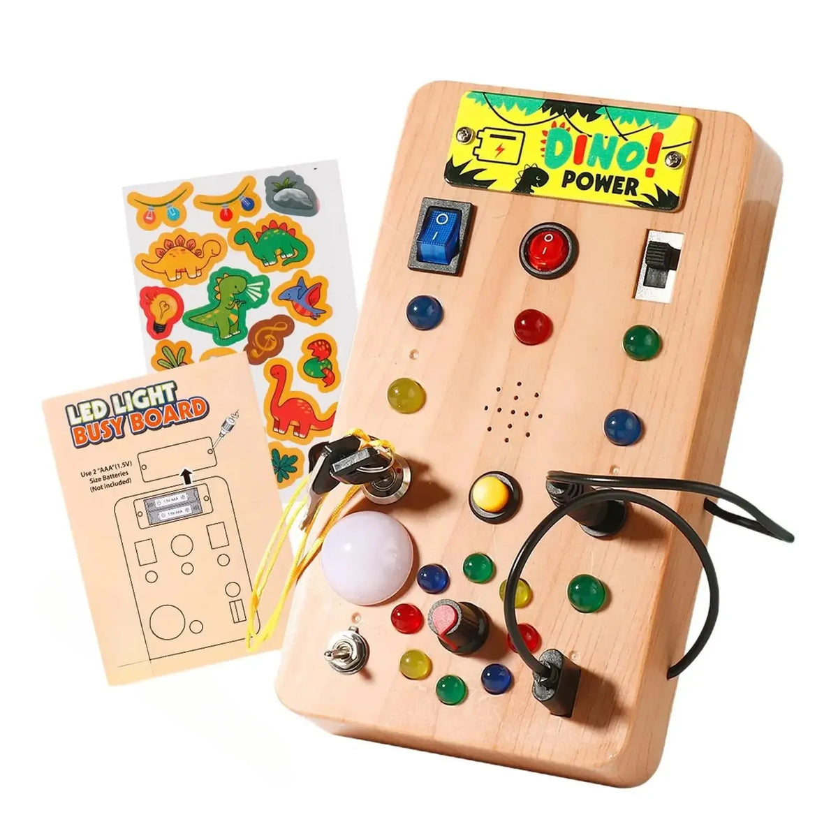 Montessori Busy Board – LED Switch & Fine Motor Skills Toy