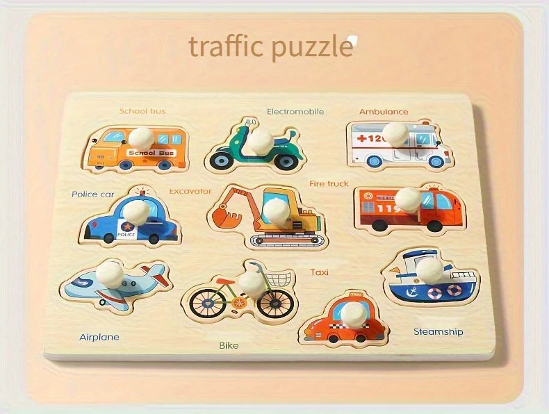 Montessori Geometry Puzzle Board – Wooden Shape Matching Puzzle