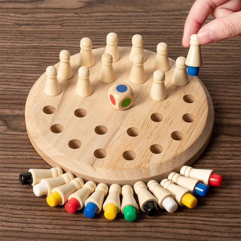 Wooden Memory Matching Game – Montessori Educational Board Puzzle