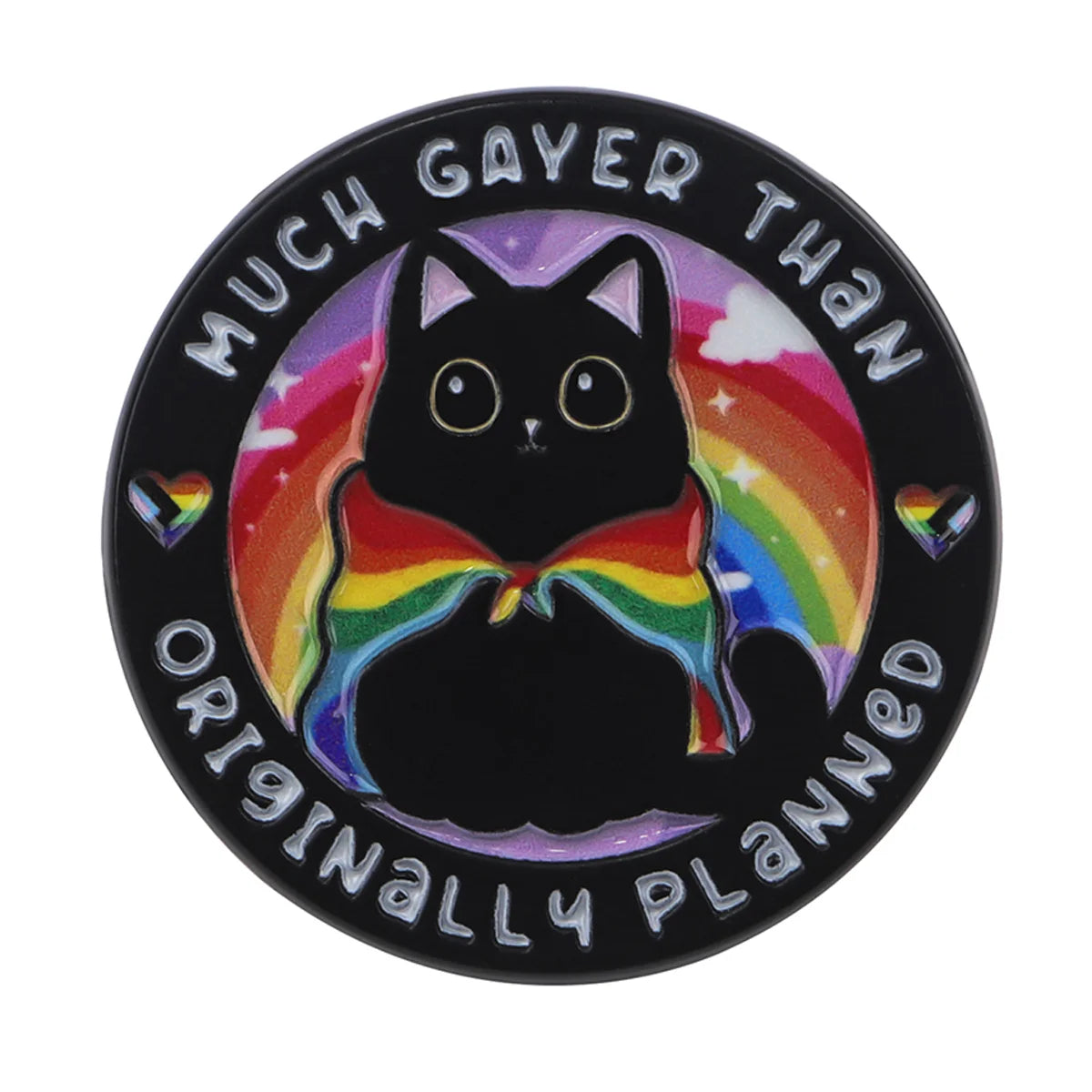 Black Cat Enamel Pin – Cute Animal Lapel Brooch