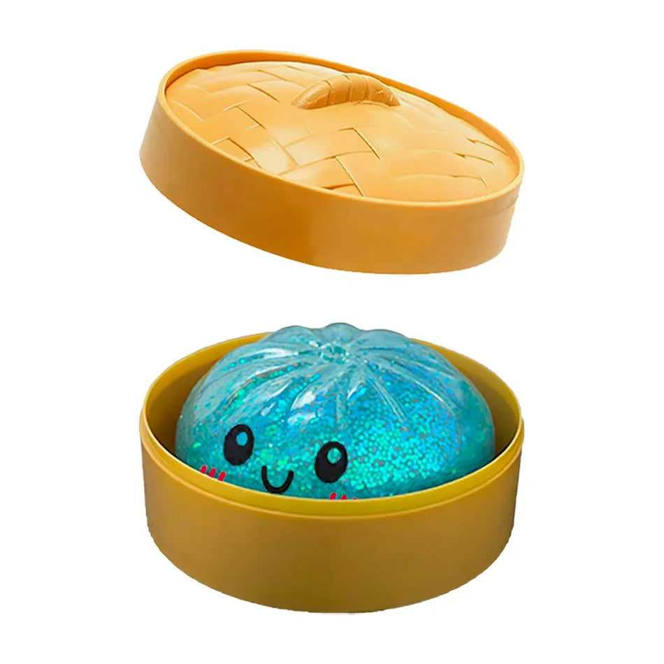 Dumpling Squishy Toy – Glitter Sensory Squeeze Stress Relief