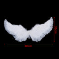 Angel Feather Wings White Costume Accessory for Kids & Adults
