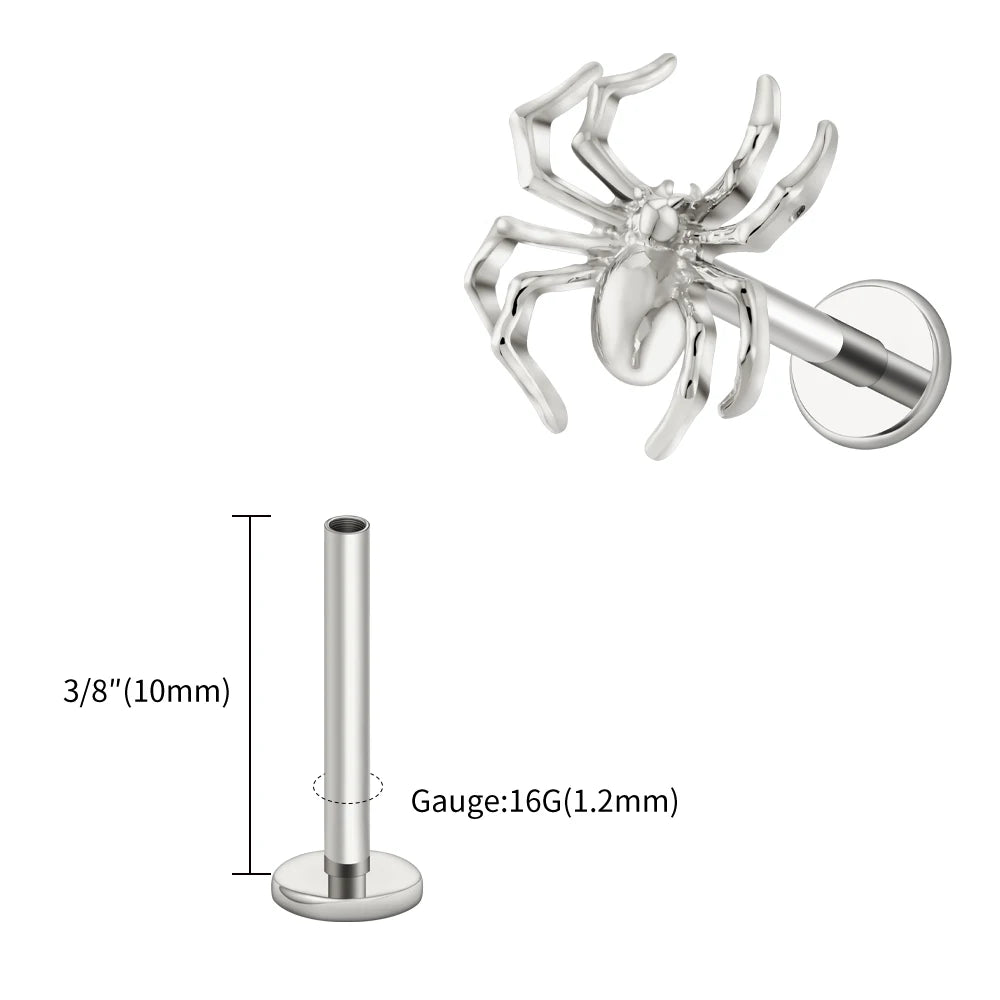 Titanium Labret Stud Spider Lip Tragus Cartilage Helix Piercing